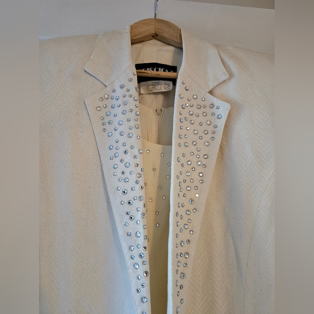 CRISTIONE White Blazer with Silver Studs
